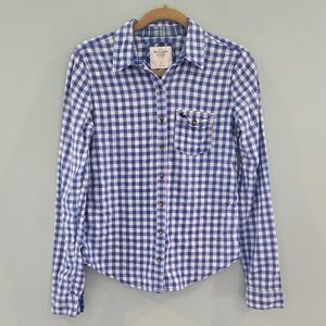 Abercrombie & Fitch Checkered Blue And White Women's Size Small Western Style